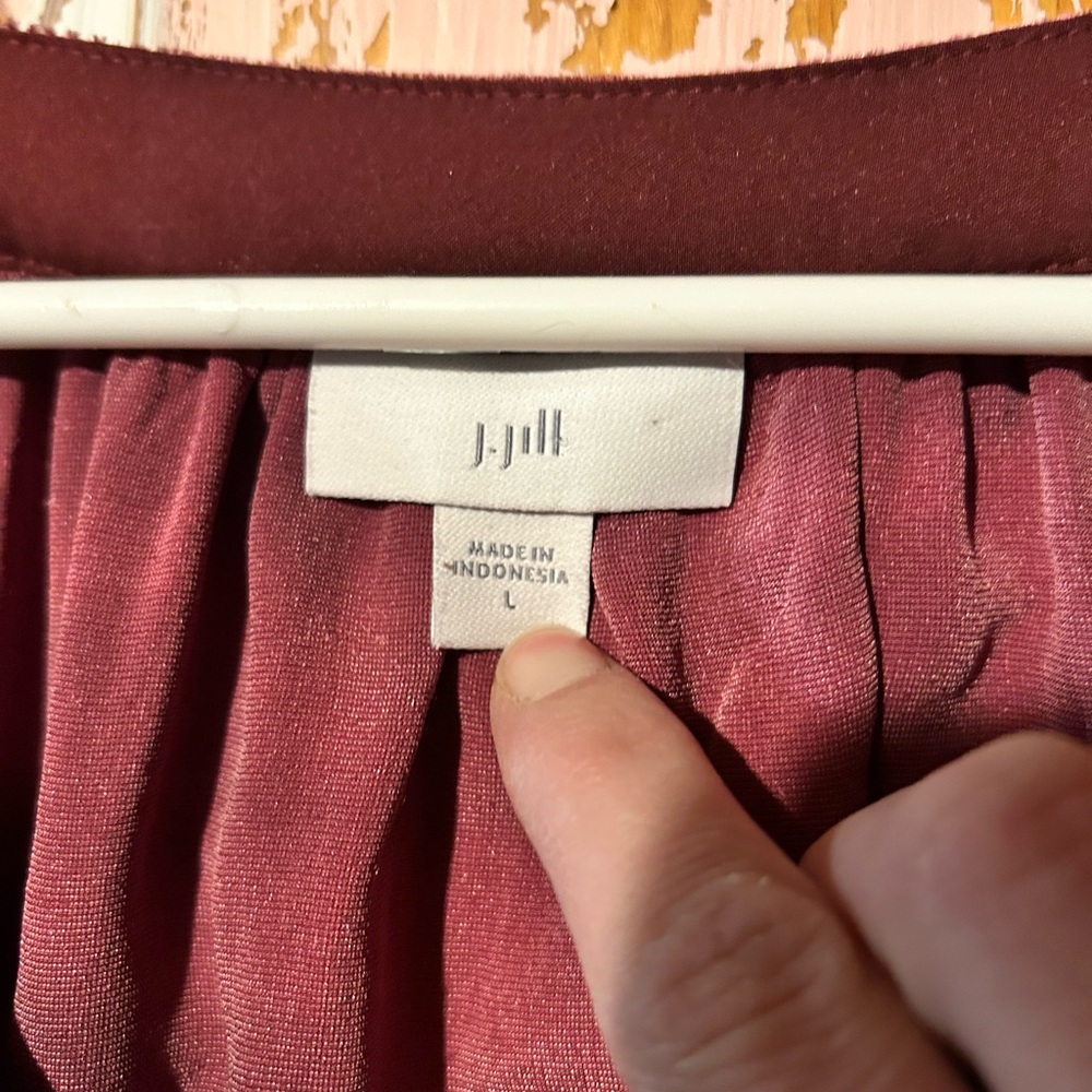 J. Jill Velvet Button-Down Shirt - Wine/Burgundy - Picture 4 of 8